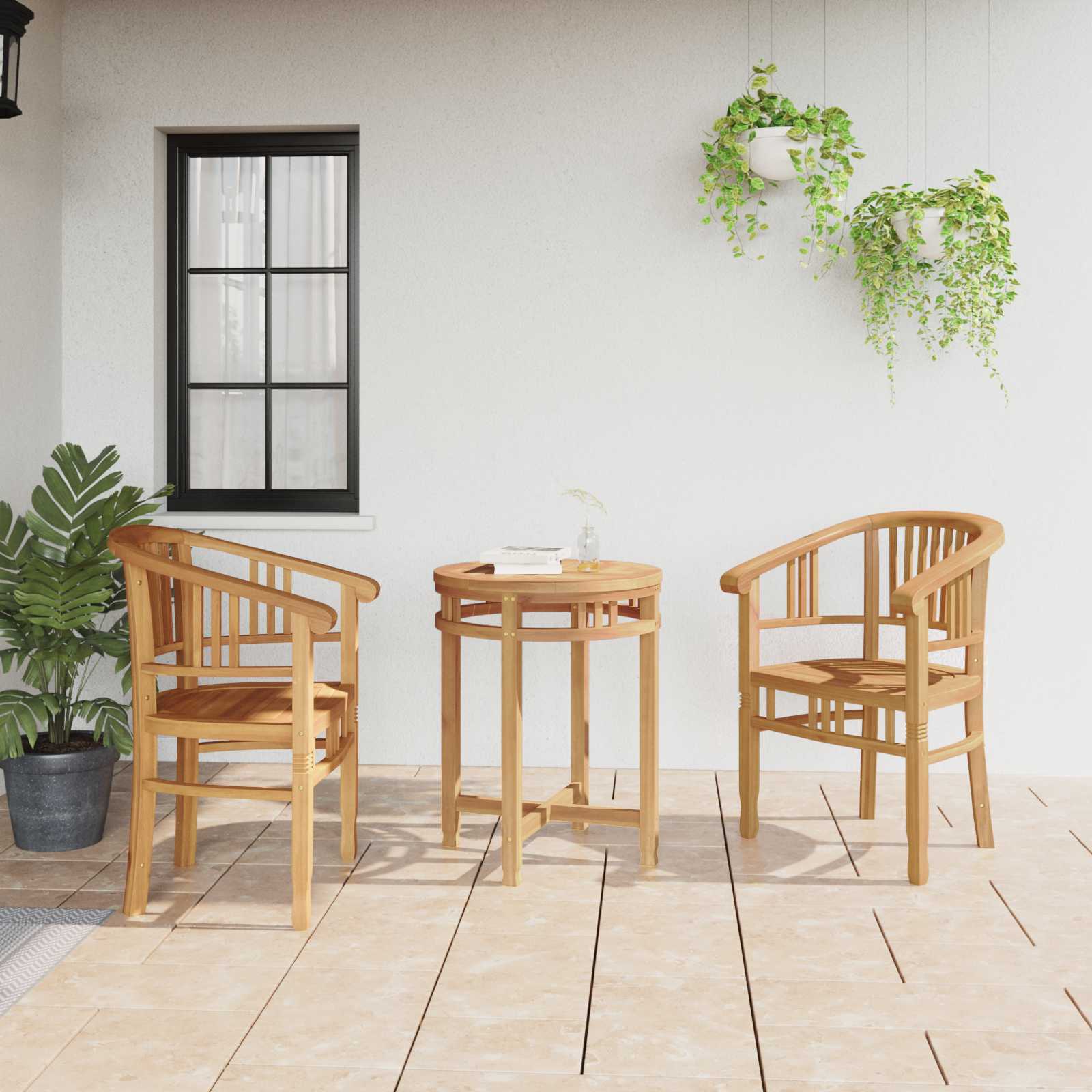 Stolica 2 pcs Smeđa 63 x 58 x 89 cm Čvrsto teak drvo