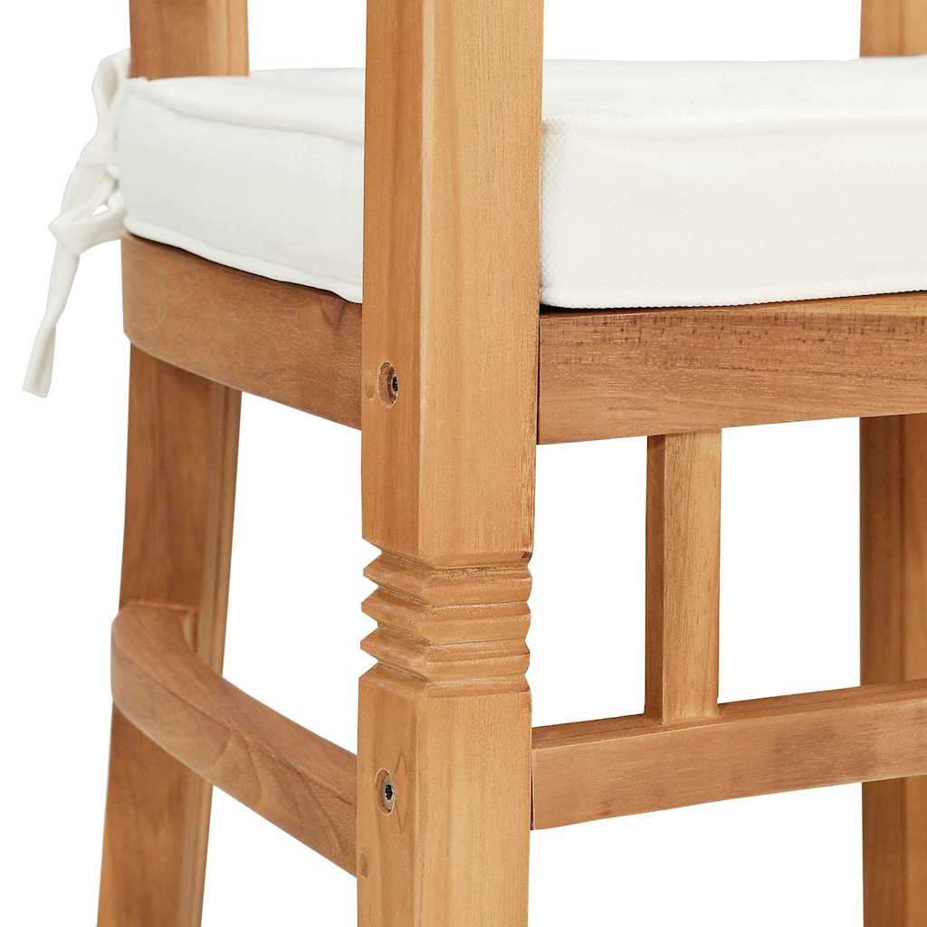 Stolica s jastukom 2 pcs Smeđa 63 x 58 x 89 cm Čvrsto teak drvo