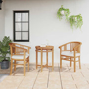 Stolica s jastukom 2 pcs Smeđa 63 x 58 x 89 cm Čvrsto teak drvo