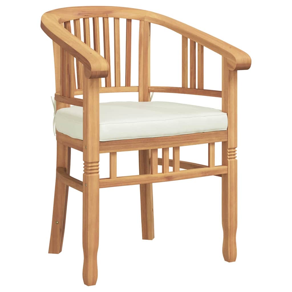 Stolica s jastukom 2 pcs Smeđa 63 x 58 x 89 cm Čvrsto teak drvo