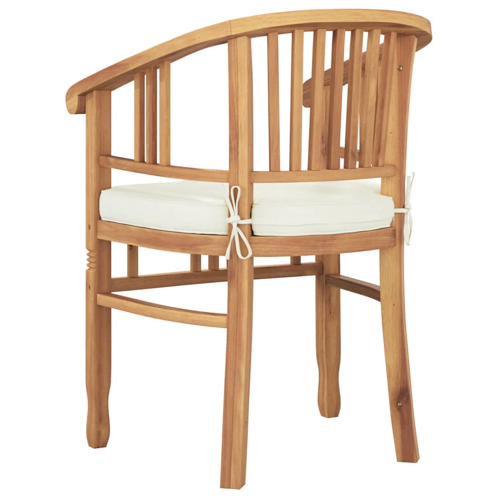 Stolica s jastukom 2 pcs Smeđa 63 x 58 x 89 cm Čvrsto teak drvo