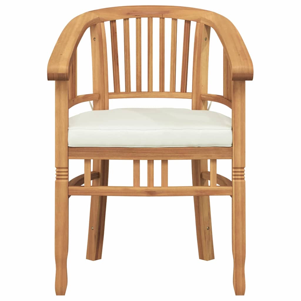 Stolica s jastukom 2 pcs Smeđa 63 x 58 x 89 cm Čvrsto teak drvo