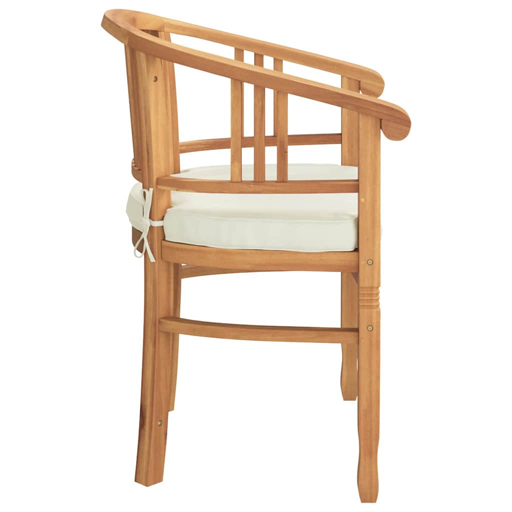 Stolica s jastukom 2 pcs Smeđa 63 x 58 x 89 cm Čvrsto teak drvo
