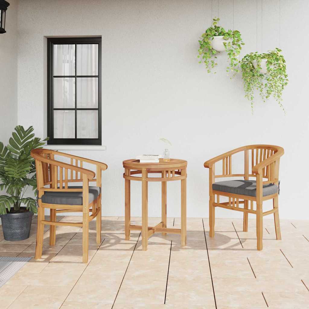 Stolica s jastukom 2 pcs Smeđa 63 x 58 x 89 cm Čvrsto teak drvo