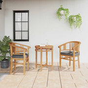Stolica s jastukom 2 pcs Smeđa 63 x 58 x 89 cm Čvrsto teak drvo