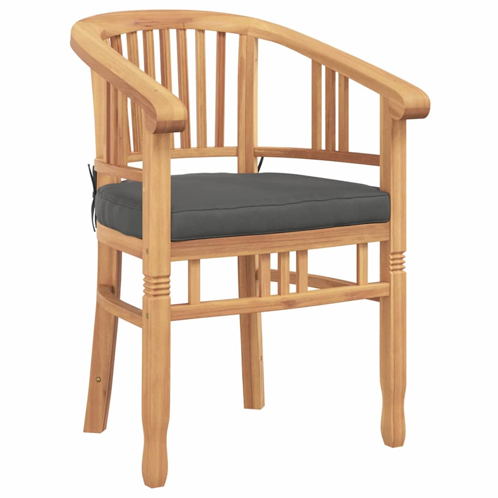 Stolica s jastukom 2 pcs Smeđa 63 x 58 x 89 cm Čvrsto teak drvo