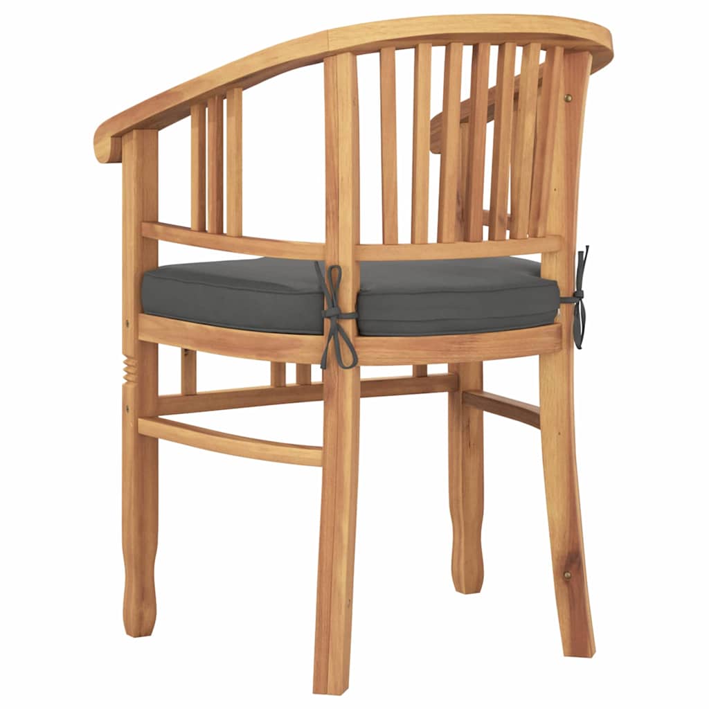 Stolica s jastukom 2 pcs Smeđa 63 x 58 x 89 cm Čvrsto teak drvo