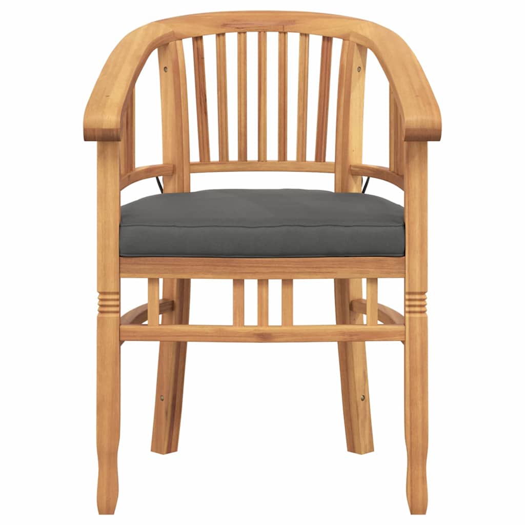 Stolica s jastukom 2 pcs Smeđa 63 x 58 x 89 cm Čvrsto teak drvo