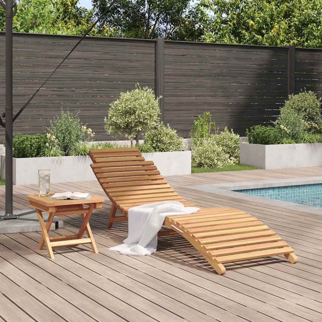 Ležaljka 2 pcs Smeđa 198 x 55 x 58,5 cm Čvrsto teak drvo