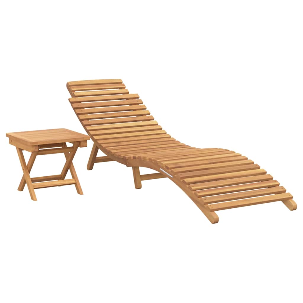 Ležaljka 2 pcs Smeđa 198 x 55 x 58,5 cm Čvrsto teak drvo