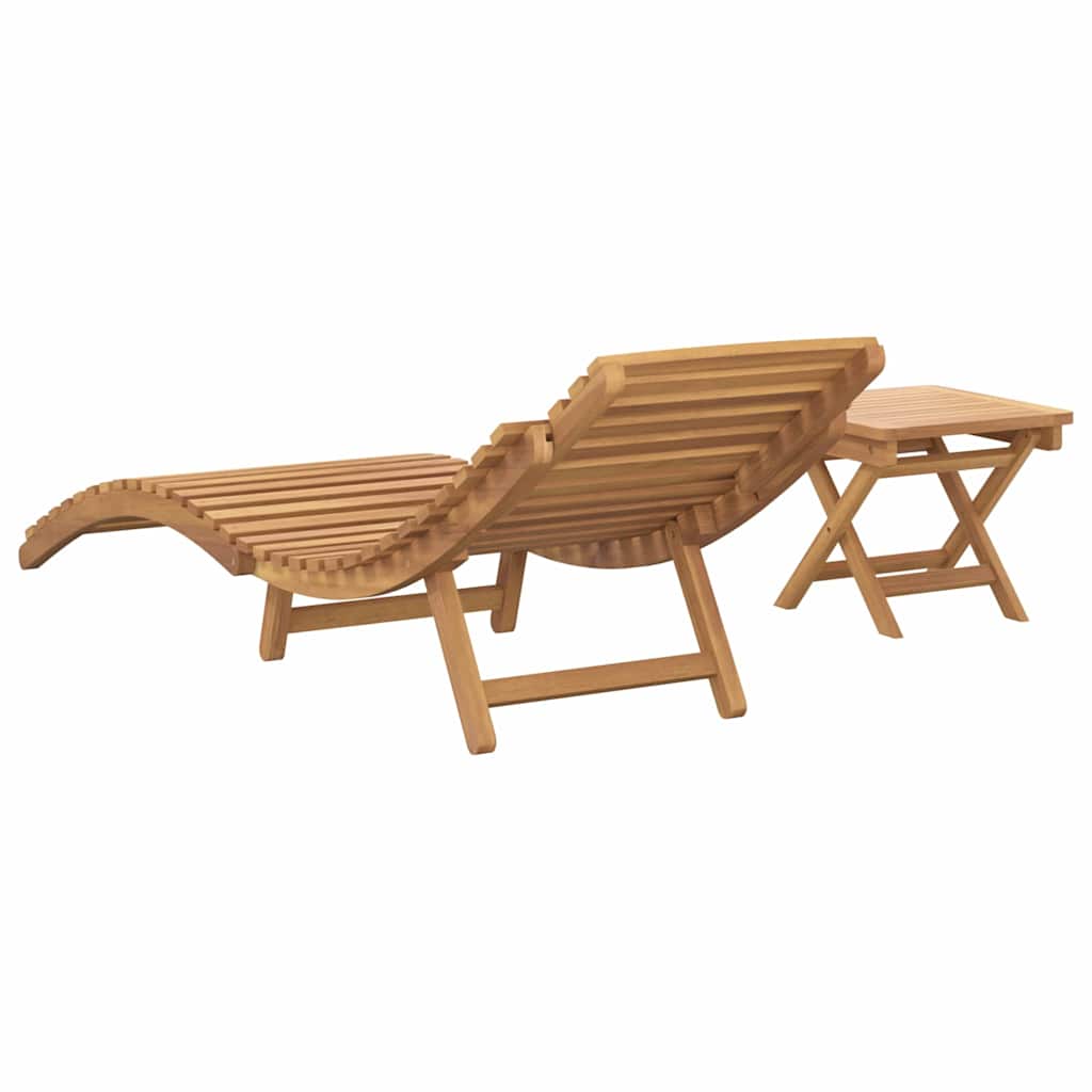 Ležaljka 2 pcs Smeđa 198 x 55 x 58,5 cm Čvrsto teak drvo