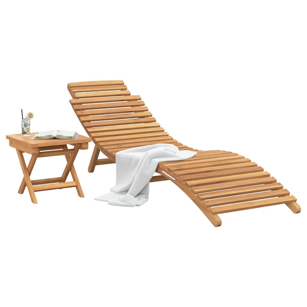 Ležaljka 2 pcs Smeđa 198 x 55 x 58,5 cm Čvrsto teak drvo