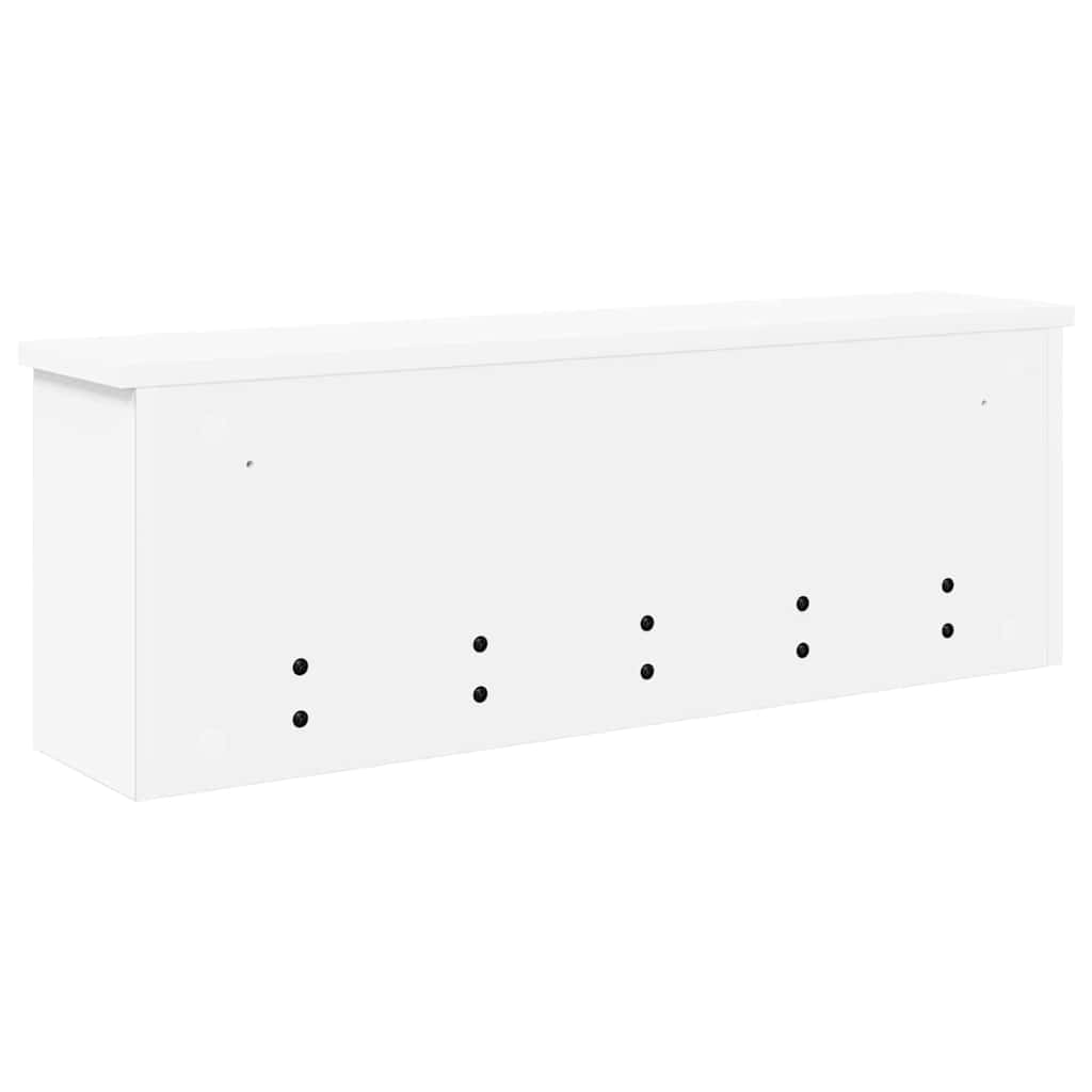 Vješalica za kapute na zidu s policom Bijelo 75 x 16 x 26 cm