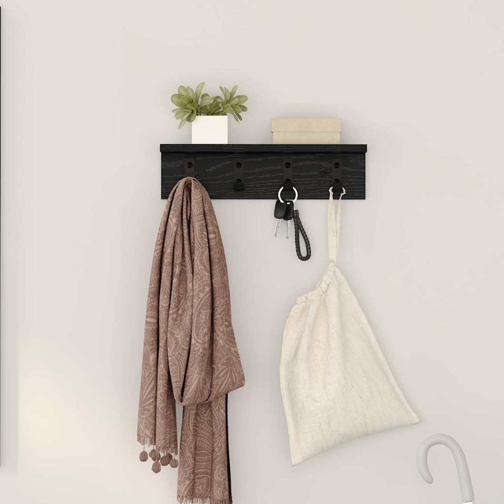 Vješalica za kapute na zidu Crni hrast 40 x 10,5 x 10,5 cm