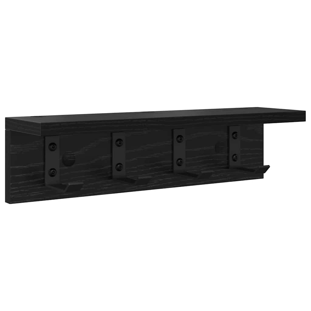 Vješalica za kapute na zidu Crni hrast 40 x 10,5 x 10,5 cm