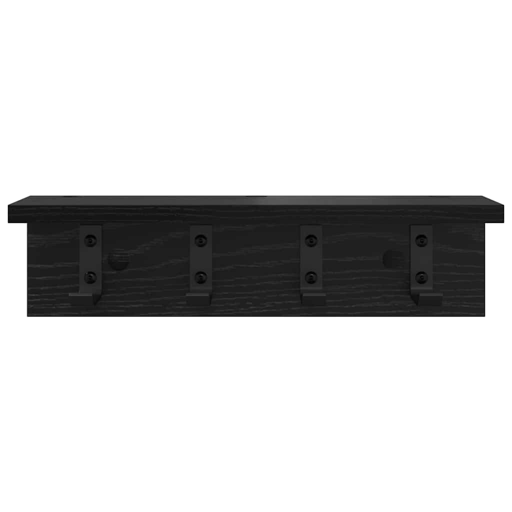 Vješalica za kapute na zidu Crni hrast 40 x 10,5 x 10,5 cm