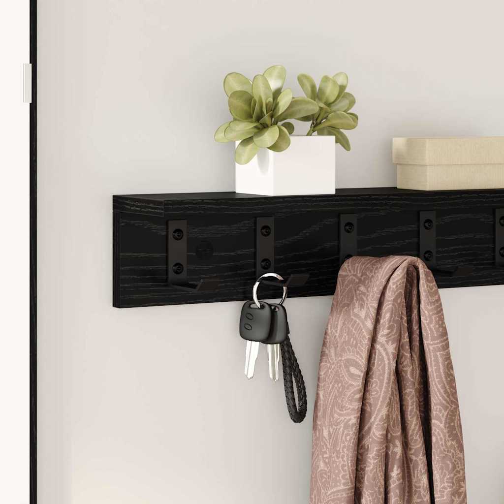 Vješalica za kapute na zidu Crni hrast 60 x 10,5 x 10,5 cm