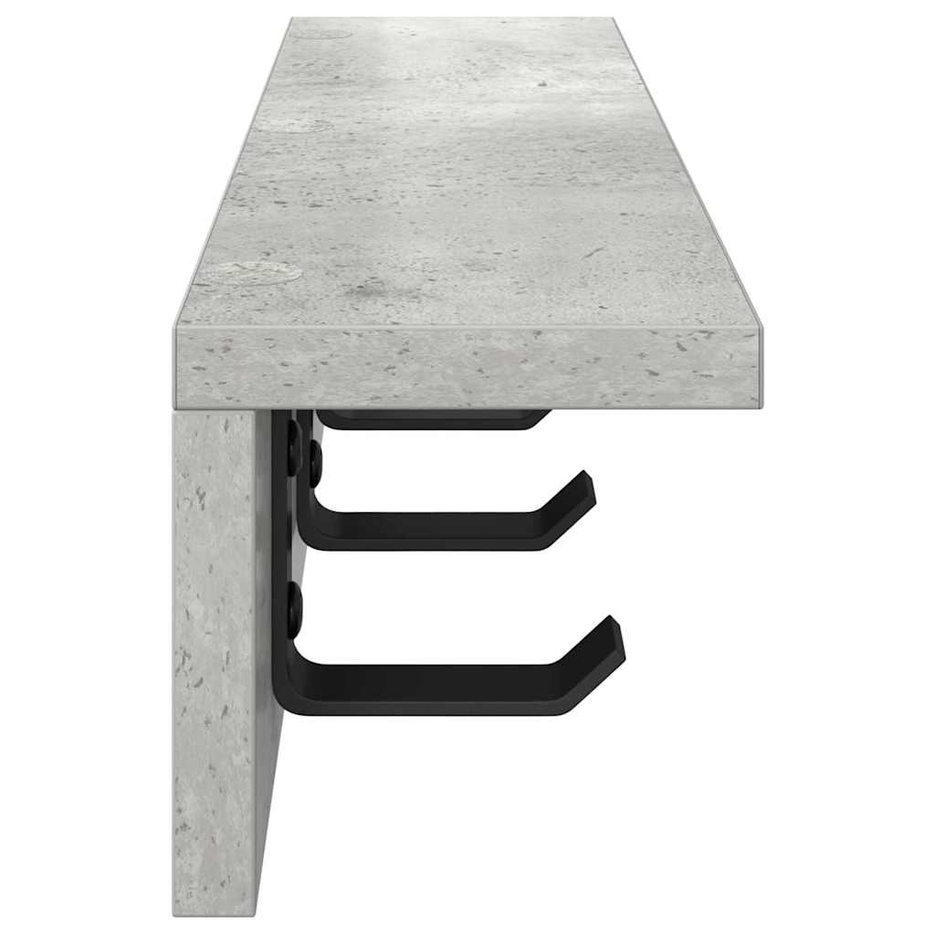 Vješalica za kapute na zidu Betonski sivi 60 x 10,5 x 10,5 cm