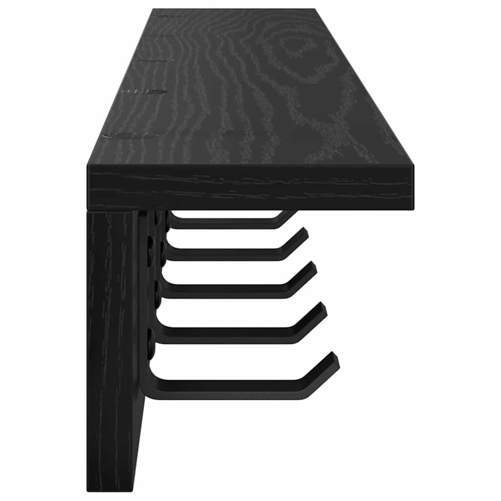 Vješalica za kapute na zidu Crni hrast 80 x 10,5 x 10,5 cm