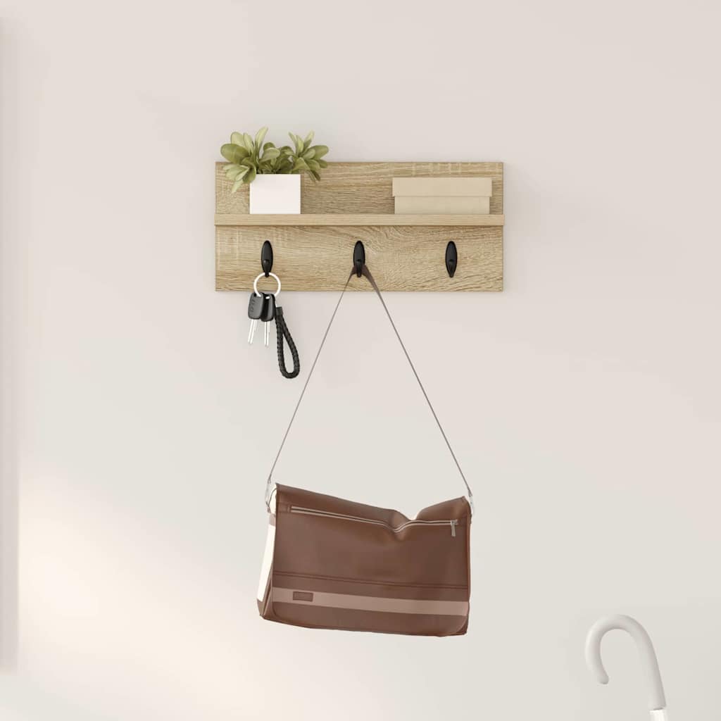 Vješalica za kapute na zidu Sonoma hrast 40 x 10,5 x 18 cm