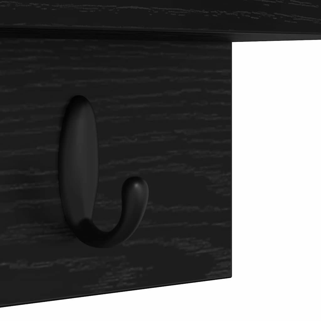Vješalica za kapute na zidu Zidne Crni hrast 60 x 10,5 x 18 cm