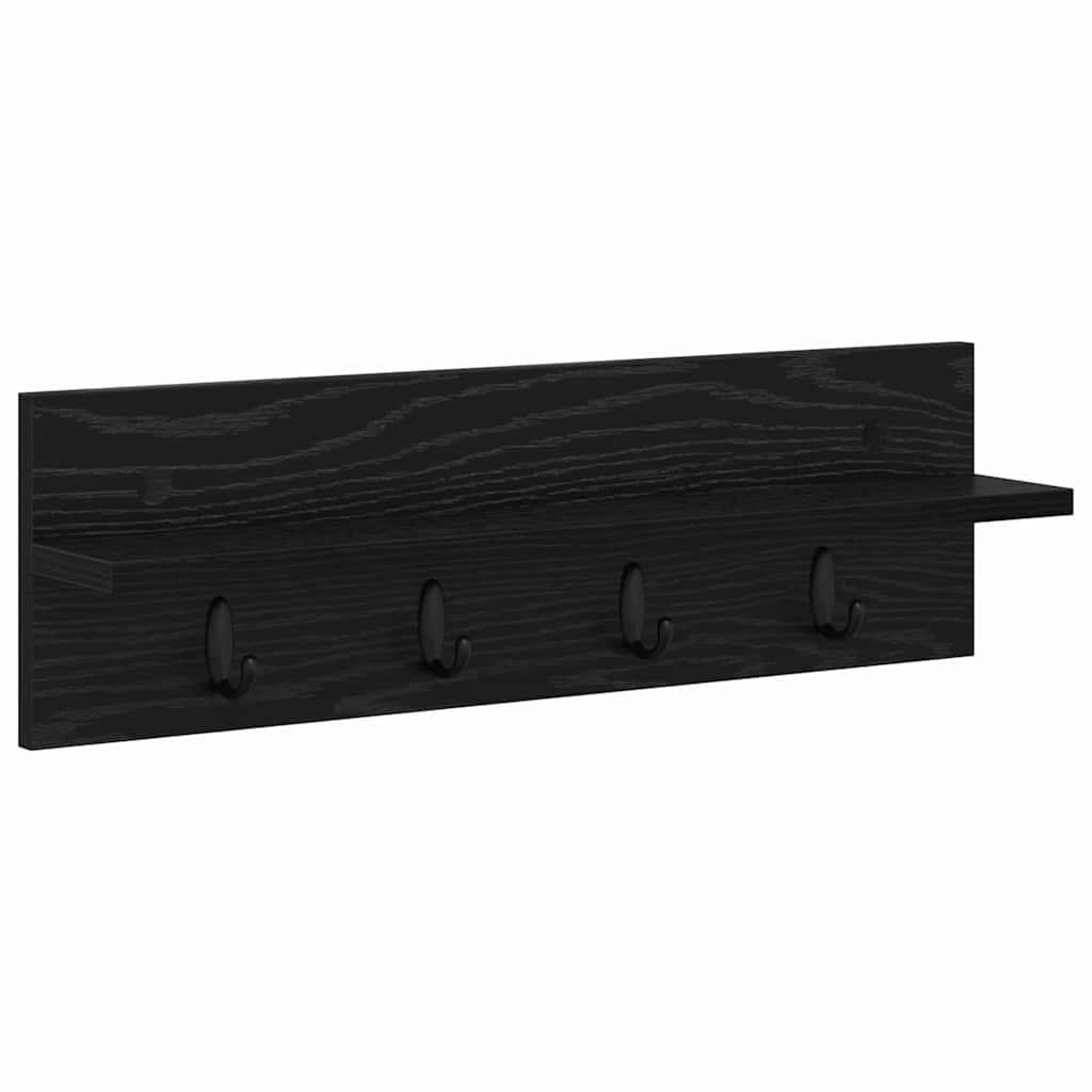 Vješalica za kapute na zidu Zidne Crni hrast 60 x 10,5 x 18 cm