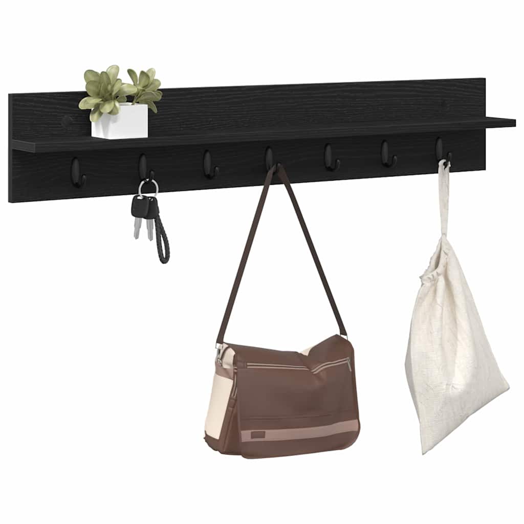 Vješalica za kapute na zidu Zidne Crni hrast 100 x 10,5 x 18 cm