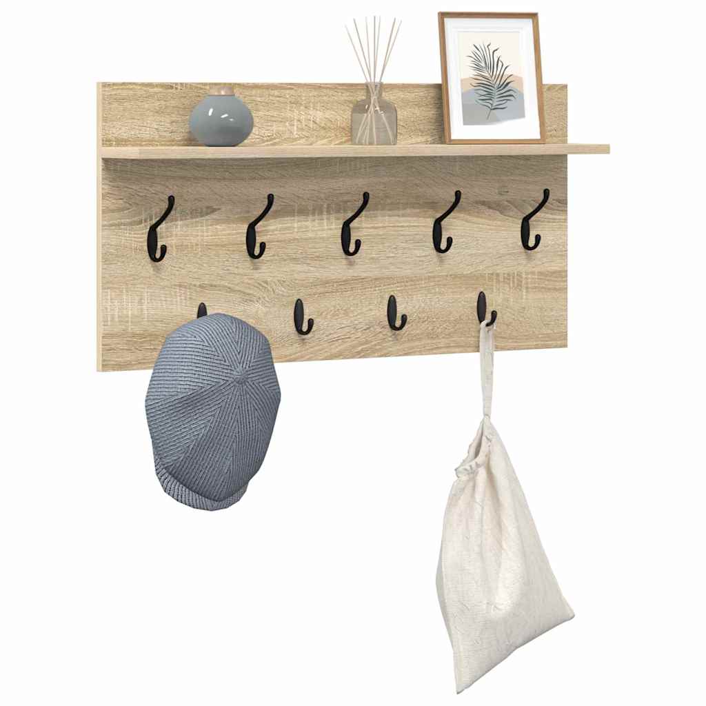 Vješalica za kapute na zidu Zidne Sonoma hrast 80 x 40 x 12 cm