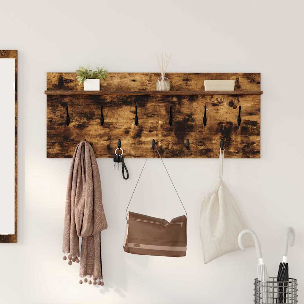 Vješalica za kapute na zidu Dimljeni hrast 100 x 40 x 12 cm