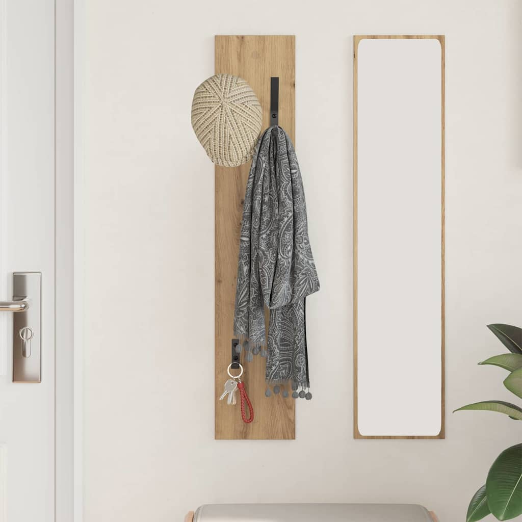 Vješalica za kapute na zidu Umjetnički hrast 20 x 1,5 x 100 cm