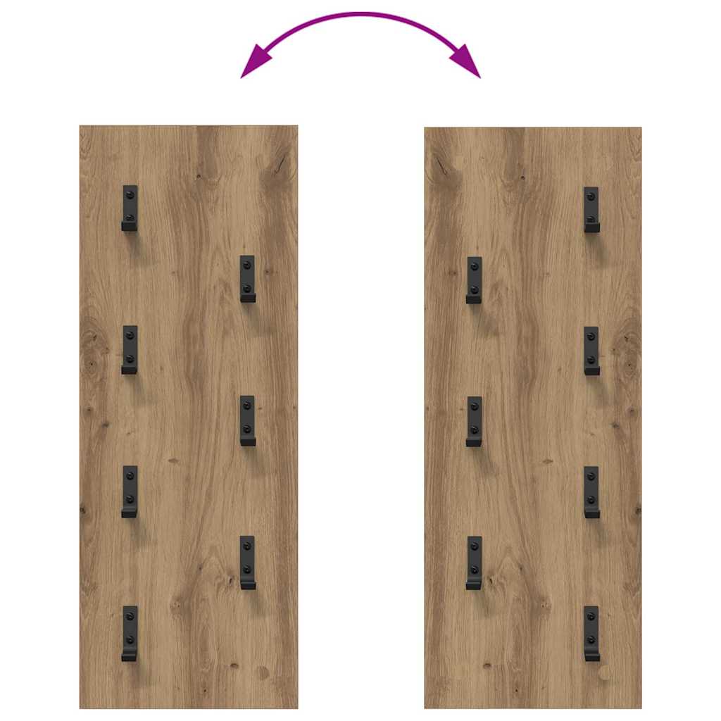 Vješalica za kapute na zidu Umjetnički hrast 30 x 1,5 x 80 cm