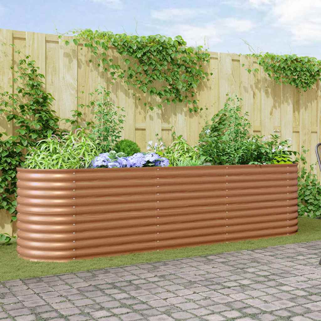 Povišena gredica Smeđa 320 x 80 x 81 cm Čelik
