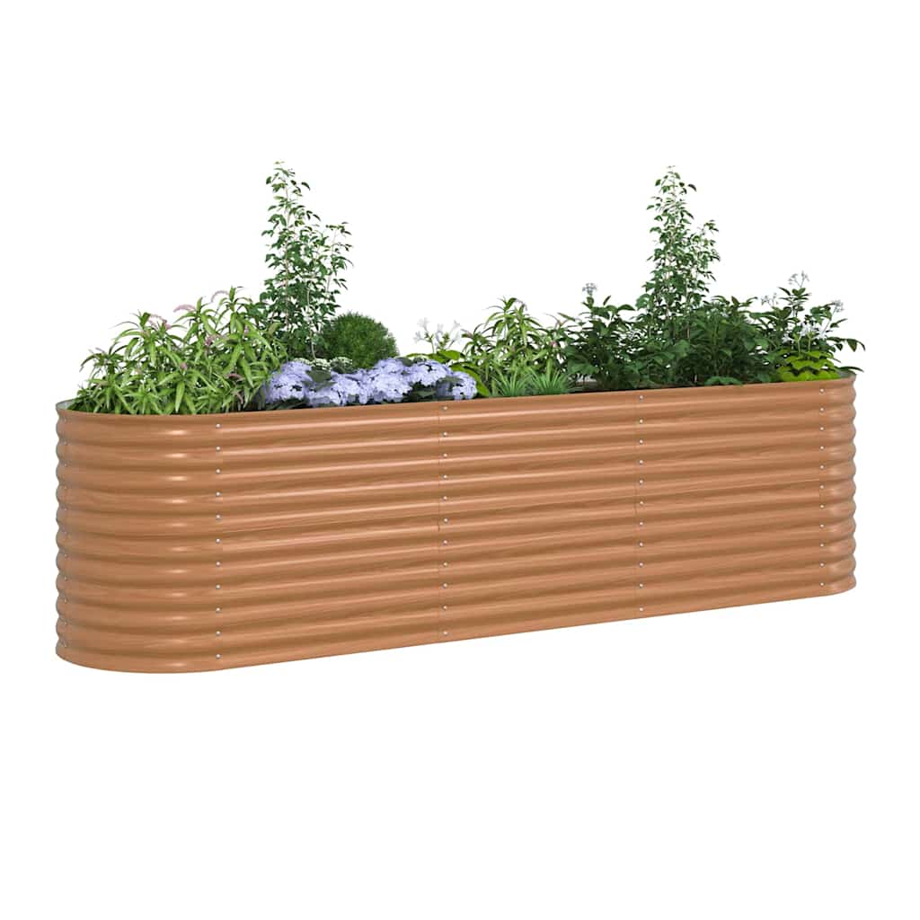 Povišena gredica Smeđa 320 x 80 x 81 cm Čelik