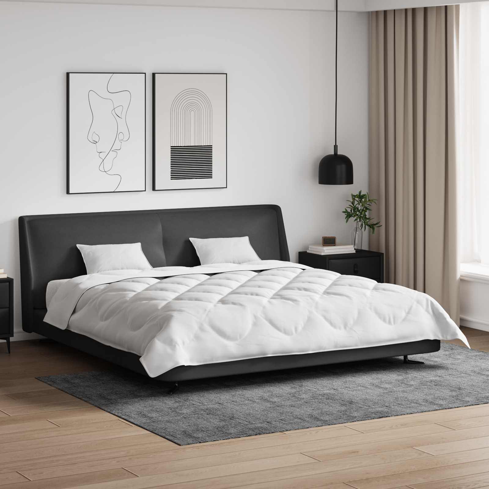 Duvet za sve sezone s jastukom 3 pcs Bijelo Mikrovlakna