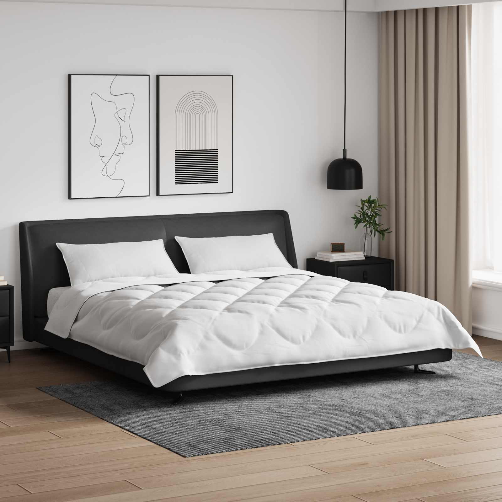 Duvet za sve sezone s jastukom 3 pcs Bijelo Mikrovlakna
