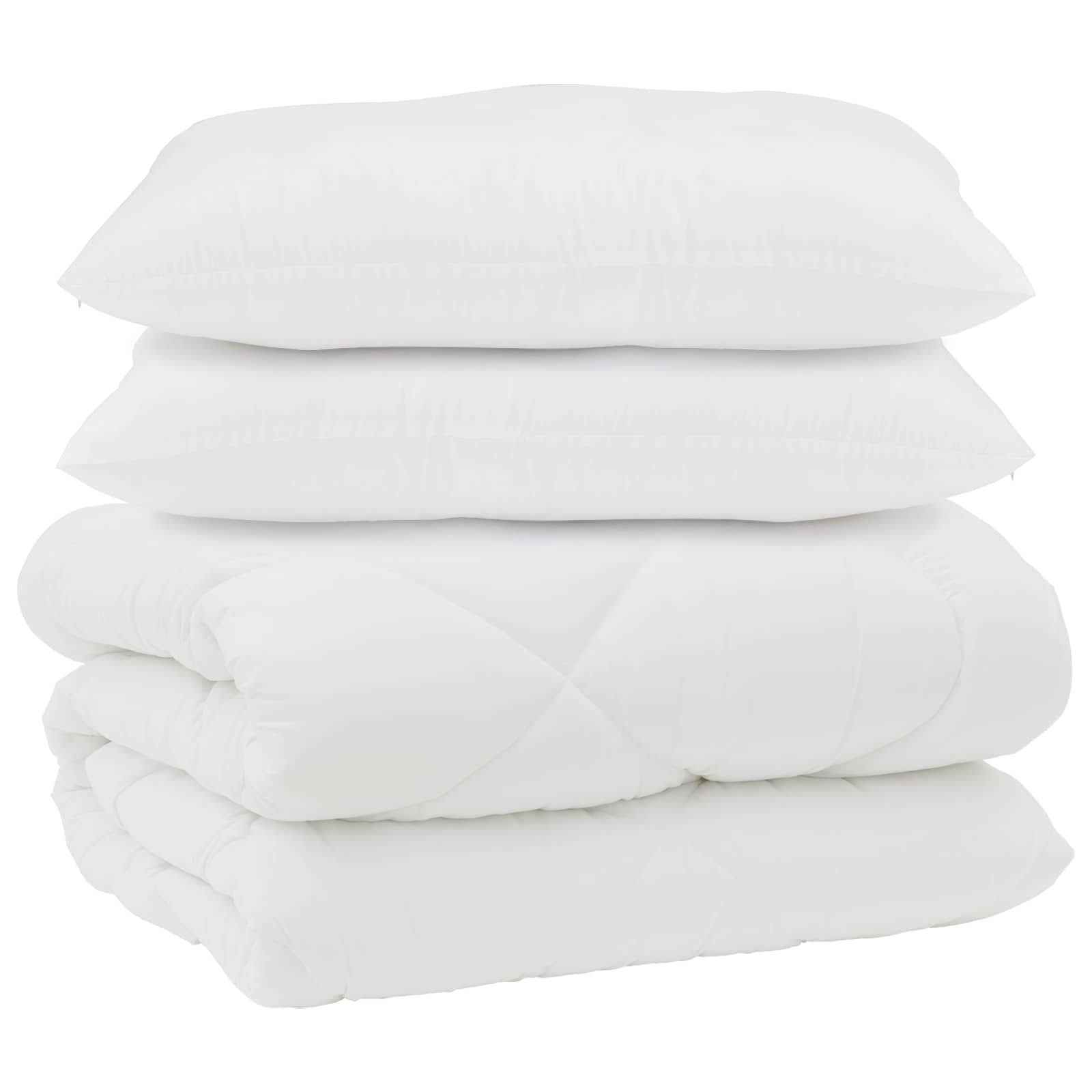 Duvet s jastucima s jastukom 3 pcs Bijelo Mikrofibra i Pero