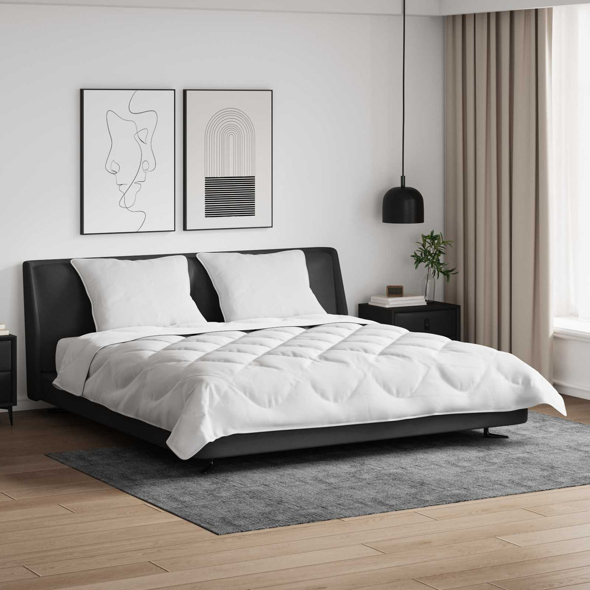 Set deka s jastukom 3 kom. Bijela Mikrovlakna 200 x 220 cm,60 x 70 cm