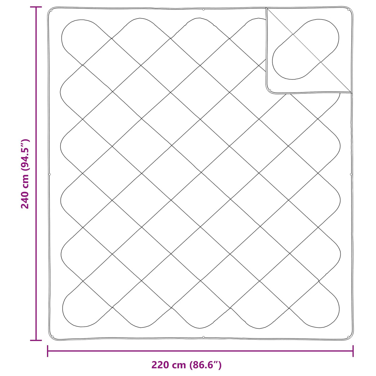 Set deka s jastukom 3 kom. Bijela Mikrovlakna 240 x 220 cm,40 x 60 cm