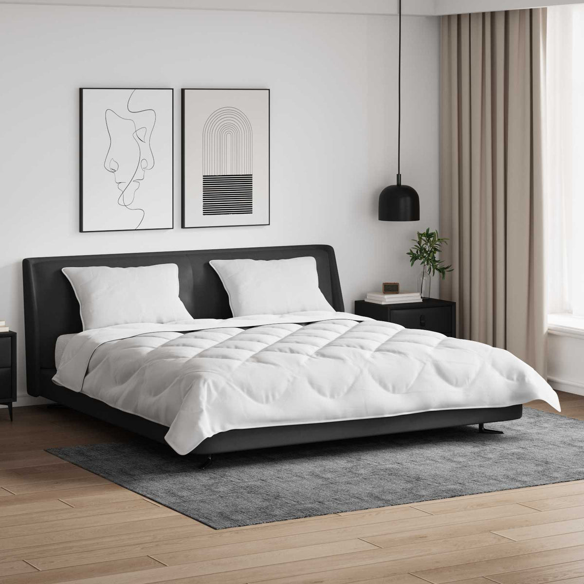 Set deka s jastukom 3 kom. Bijela Mikrovlakna 260 x 220 cm,60 x 80 cm