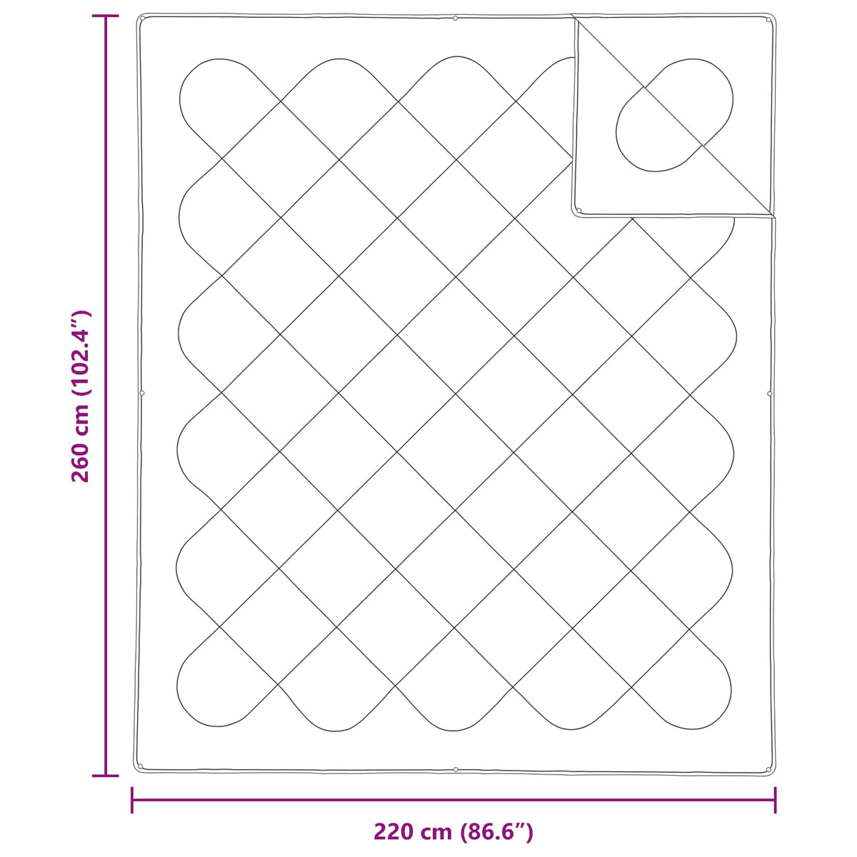 Set deka s jastukom 3 kom. Bijela Mikrovlakna 260 x 220 cm,60 x 80 cm