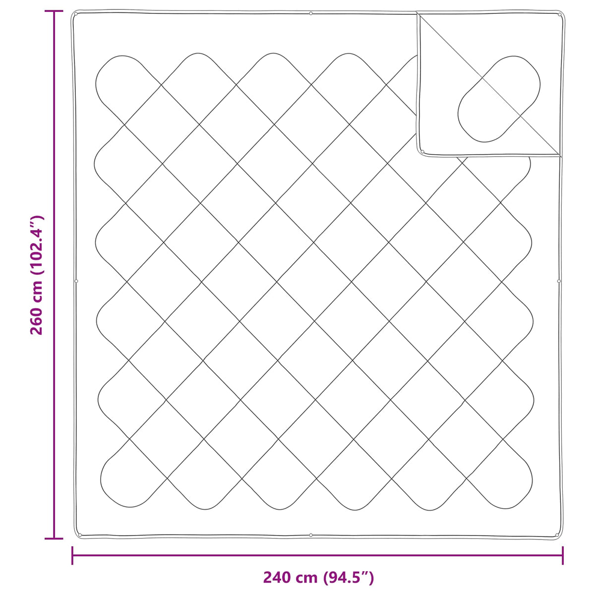 Set deka s jastukom 3 kom. Bijela Mikrovlakna 240 x 260 cm,80 x 80 cm