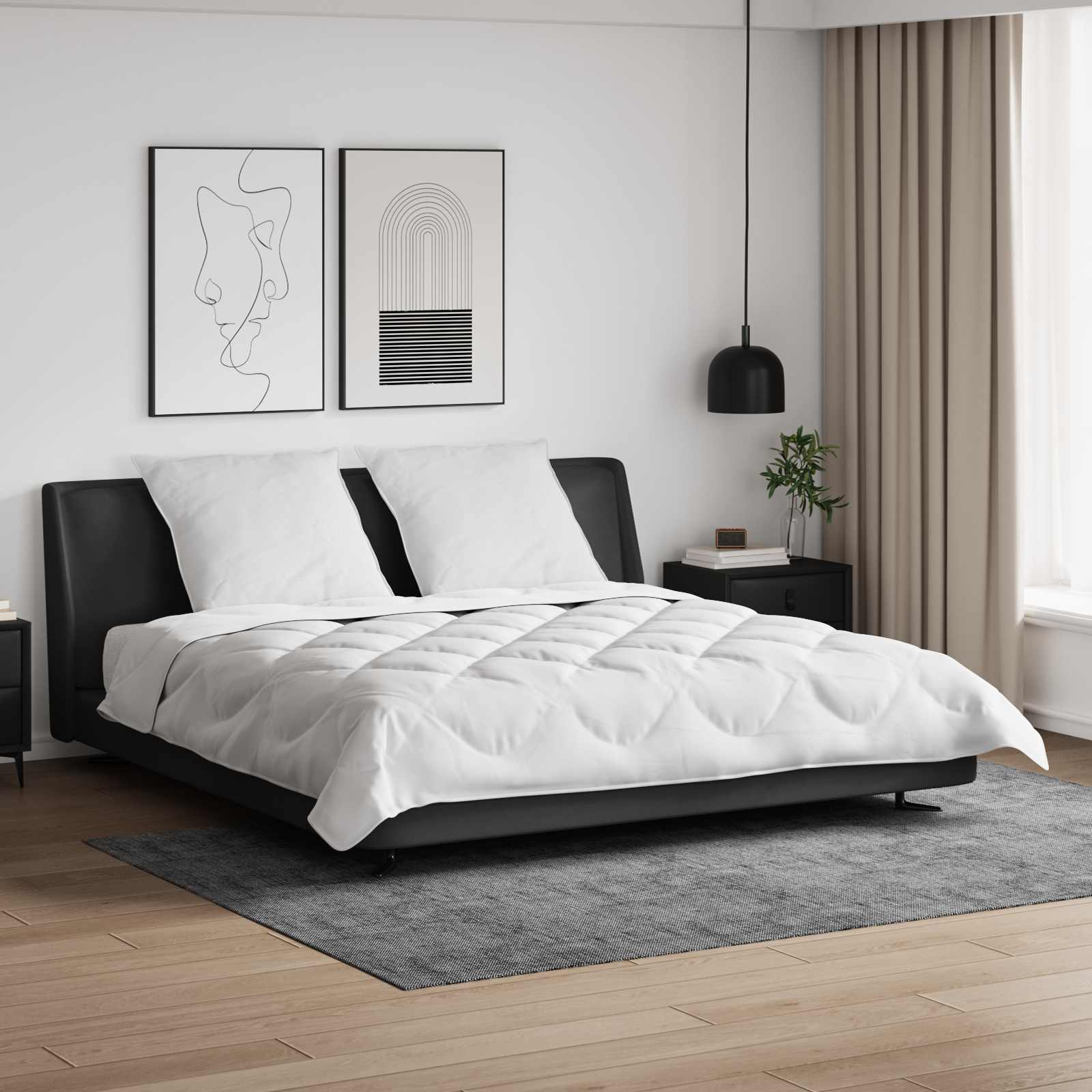 Duvet s jastucima s jastukom 3 pcs Bijelo Mikrovlakna