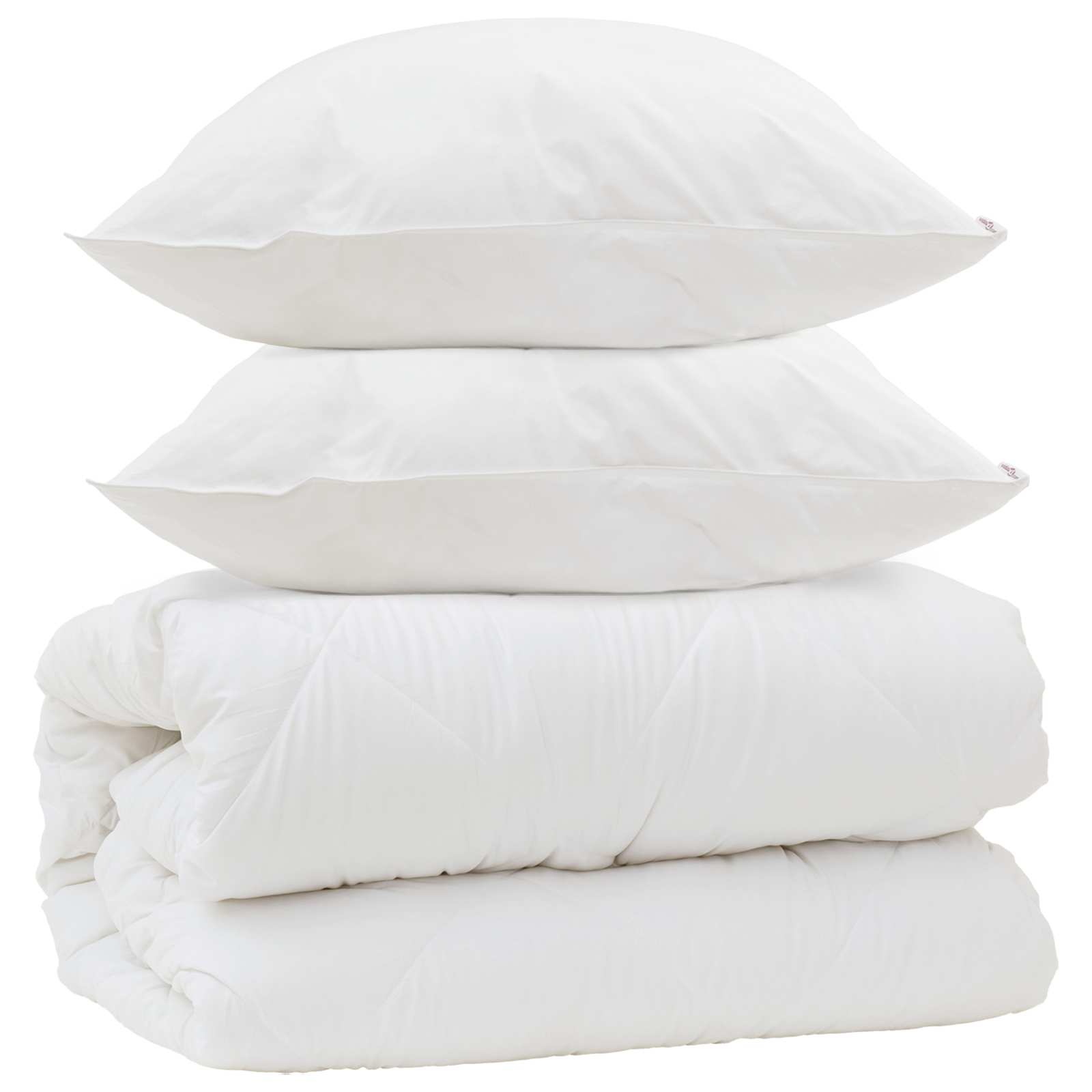 Duvet s jastucima s jastukom 3 pcs Bijelo Mikrovlakna