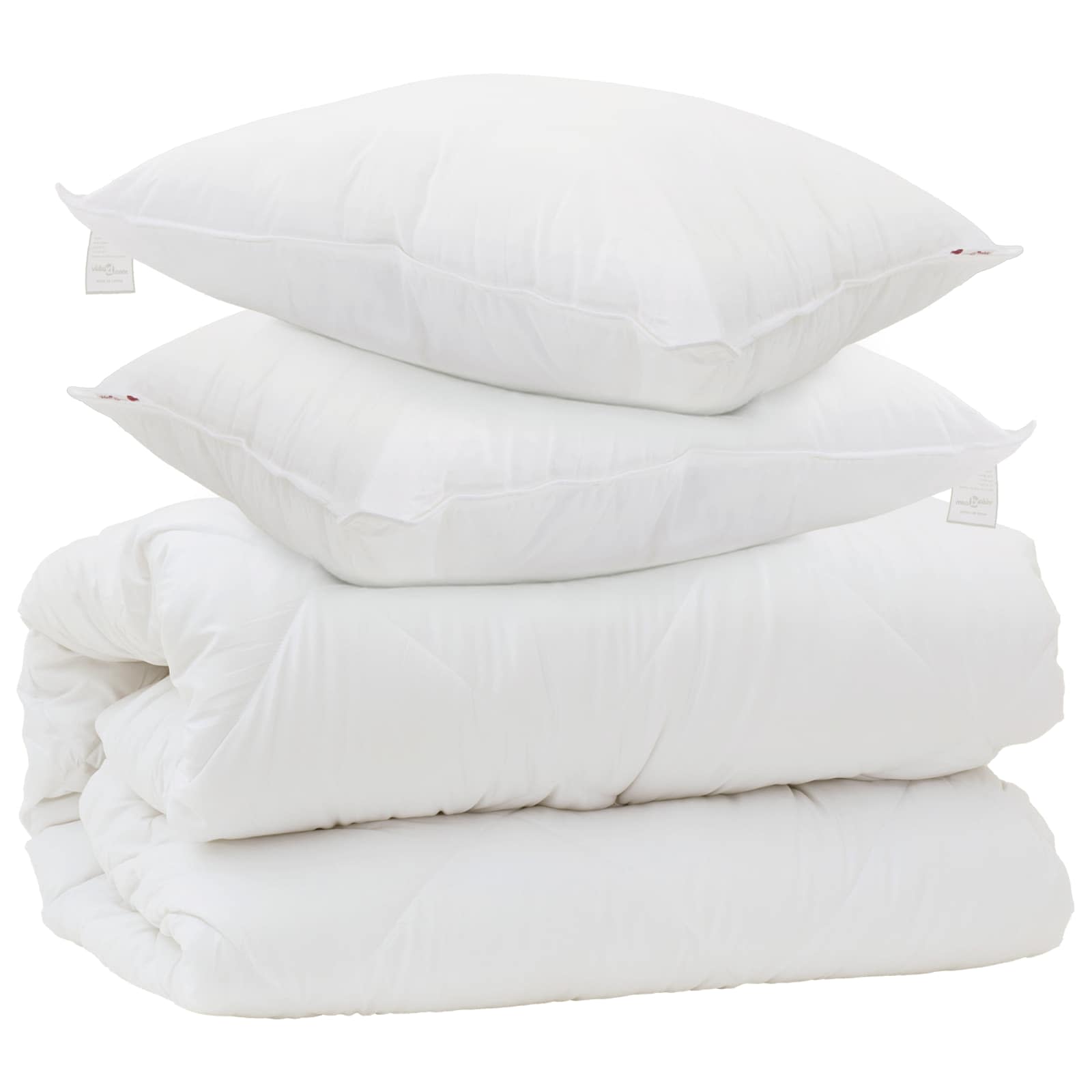 Duvet s jastucima s jastukom 3 pcs Bijelo Mikrovlakna