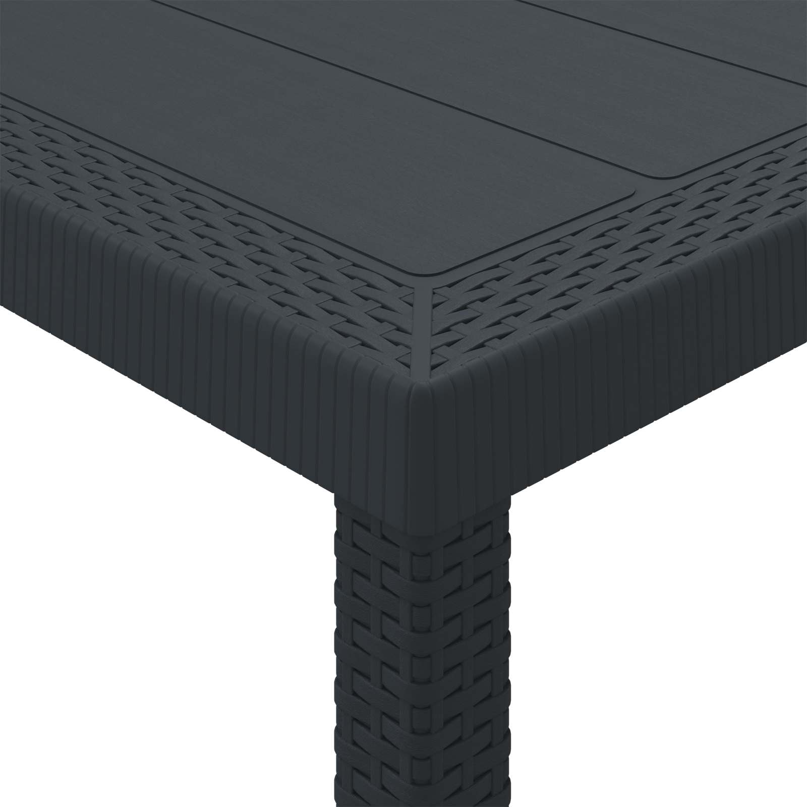 Stol za vrt Antracit 200 x 100 x 73 cm poliratan