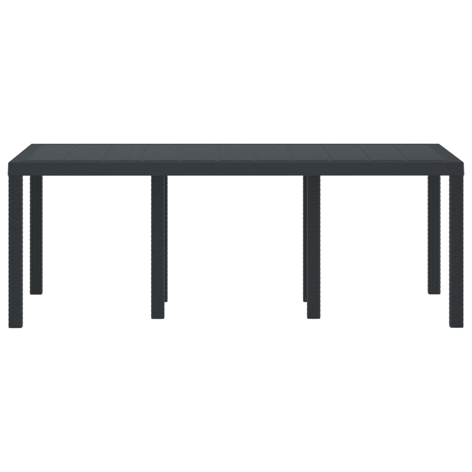 Stol za vrt Antracit 200 x 100 x 73 cm poliratan