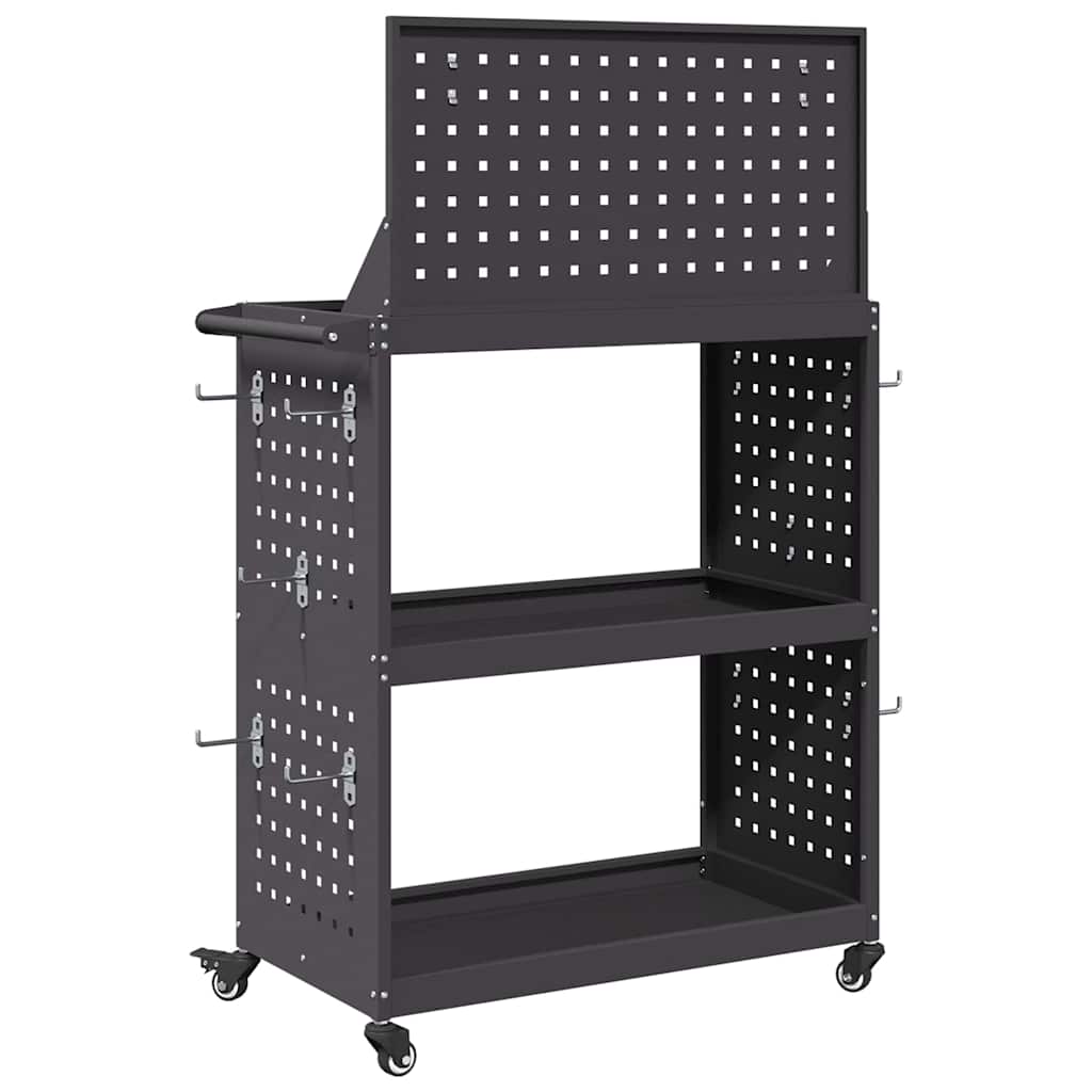 Količar za alate s policom Crna 65 x 35 x 111 cm Čelična vrata