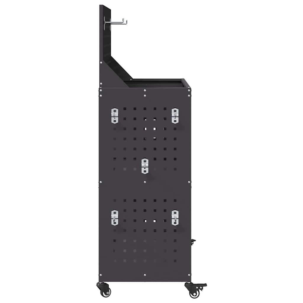 Količar za alate s policom Crna 65 x 35 x 111 cm Čelična vrata
