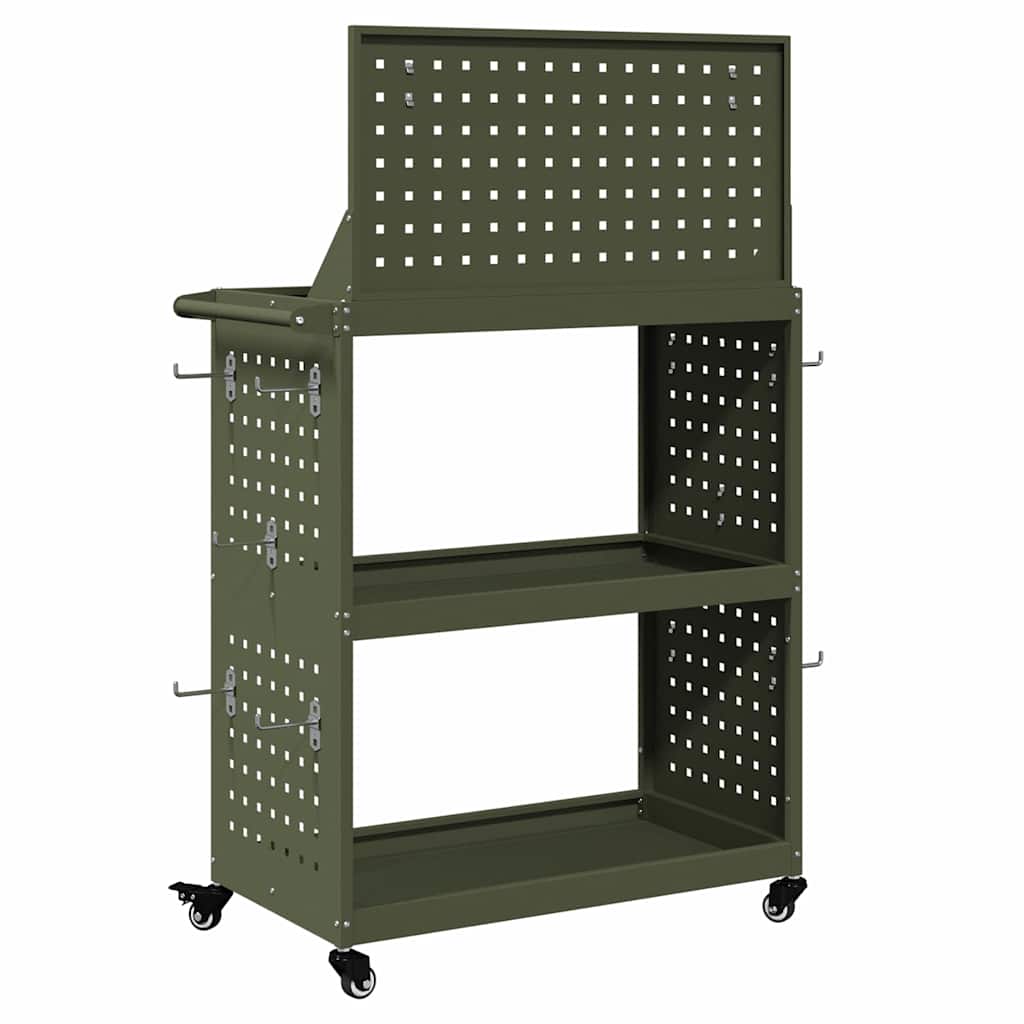 Količar za alate s policom Maslinasto zelena 65 x 35 x 111 cm