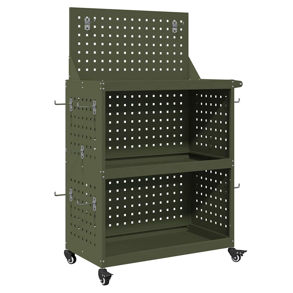 Količar za alate s policom Maslinasto zelena 65 x 35 x 111 cm